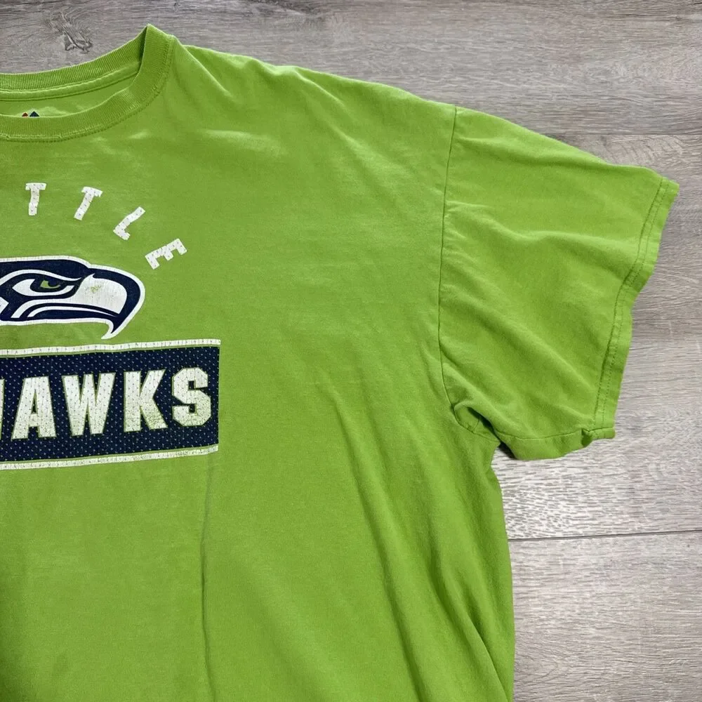 Seattle Seahawks Football Shirt Majestic Men's Green Tee 2XL